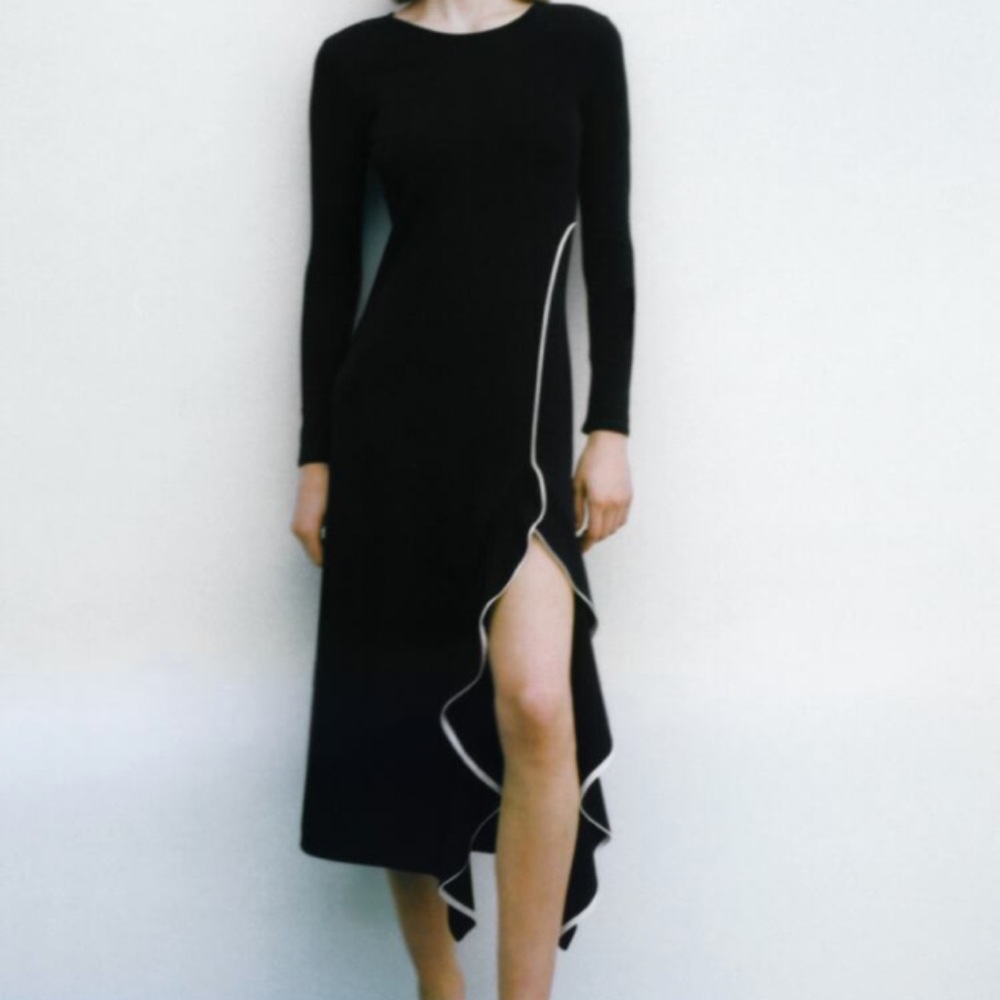 NWT Zara Ruffled MIDI Dress